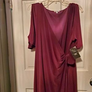 Mauve Wrap midi dress